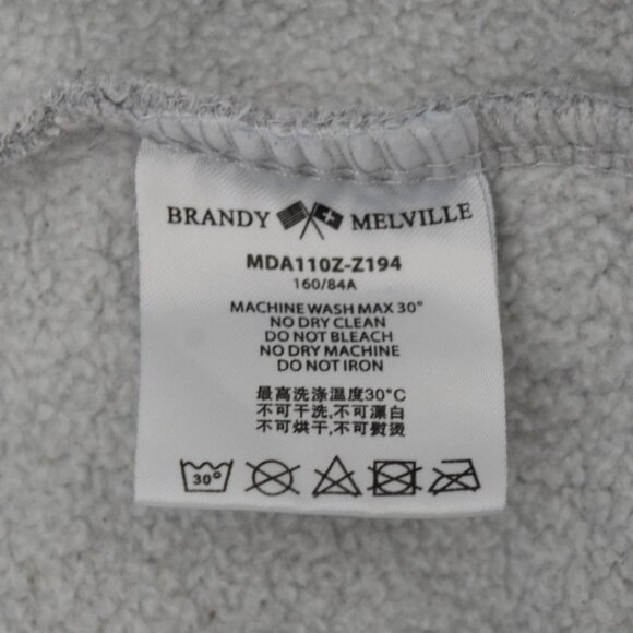 Brandy Melville Christy Hoodie Gray Zip-Up Hooded Sweatshirt Size Small - Picture 7 of 8